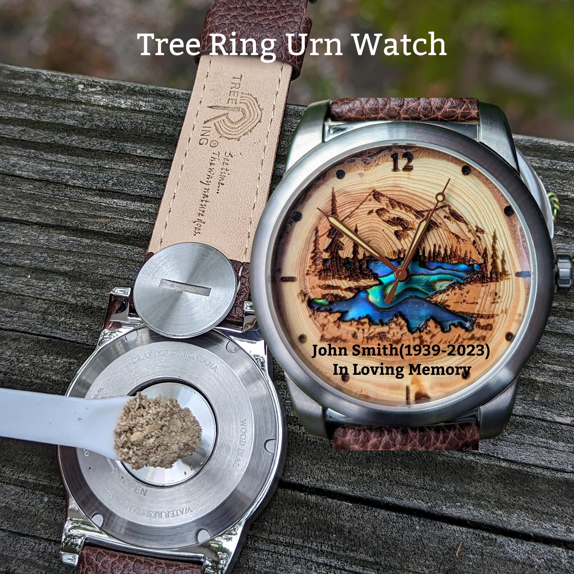 Cremation Jewelry for Men, Man, or Him. Urn Watch Memorial Gift. Cremation Remains Ash Holder. Sympathy or Bereavement Gift