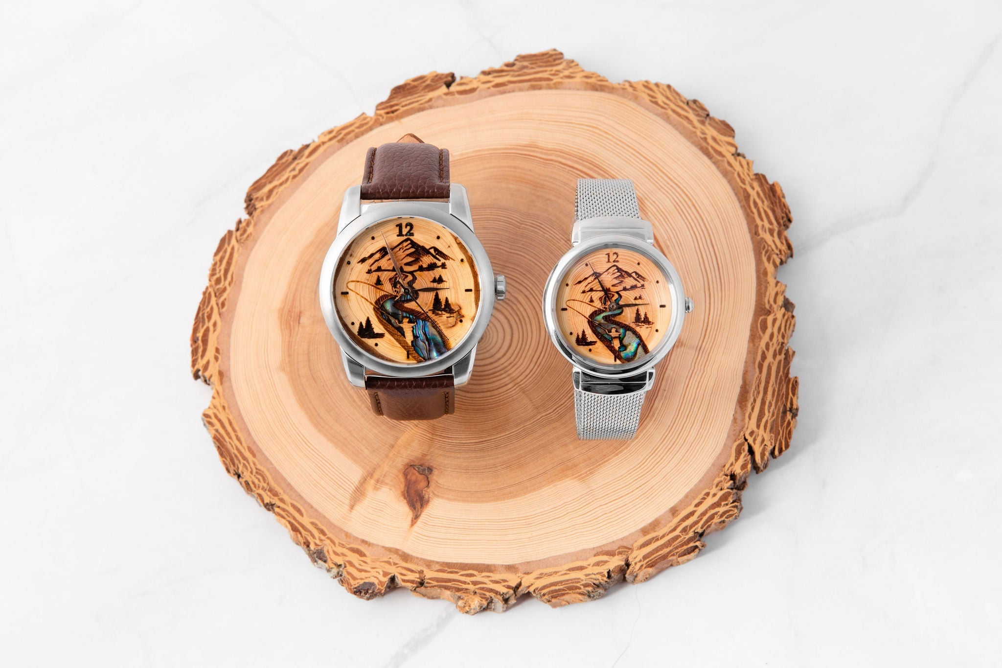 Women's Fly Fishing Gift Wood Watch- A River Runs Through It - Tree Ring Co
