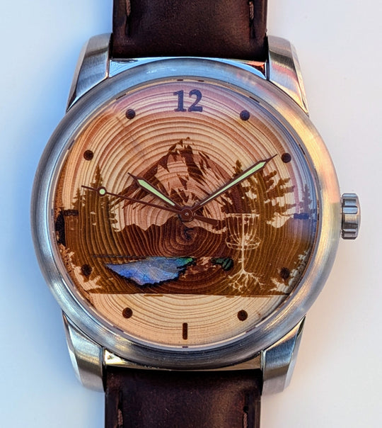 Disc Golf Watch with Mother of Pearl Inlay (mens)