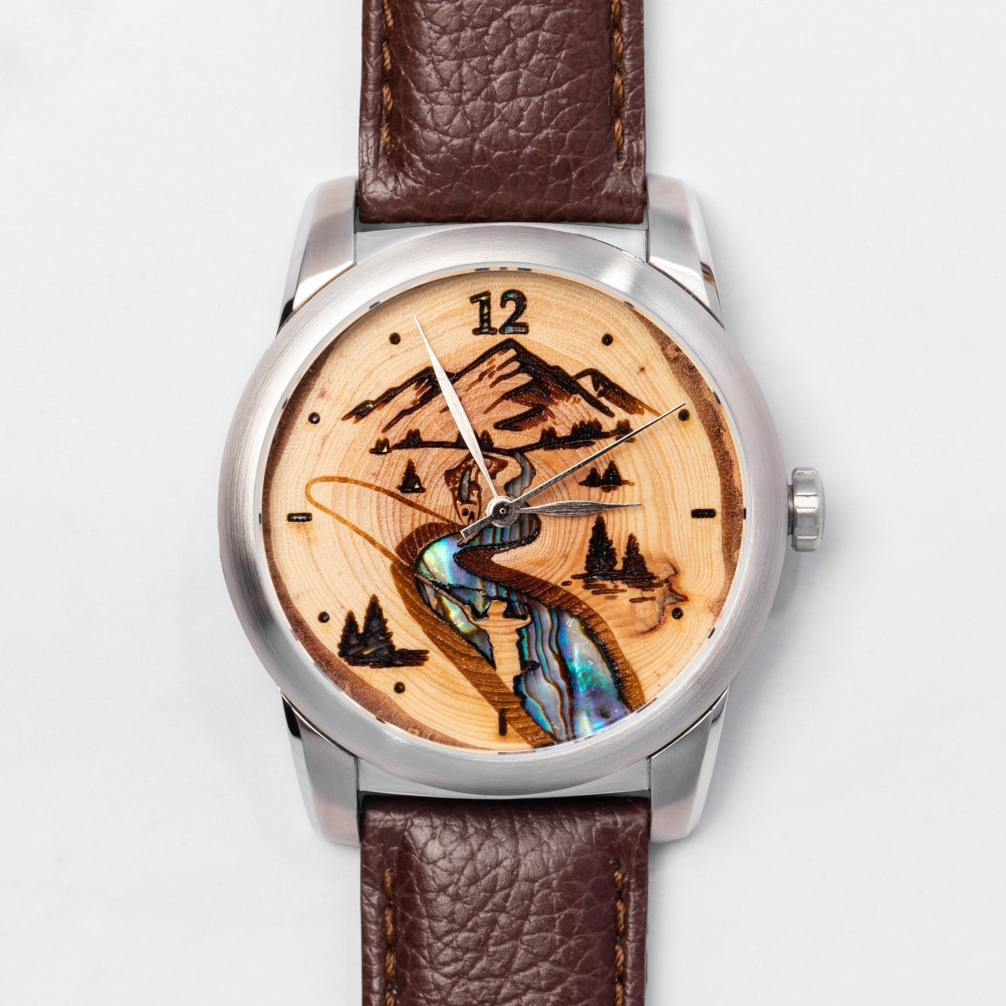 Fly Fishing Themed Wood Watch - Tree Ring Co