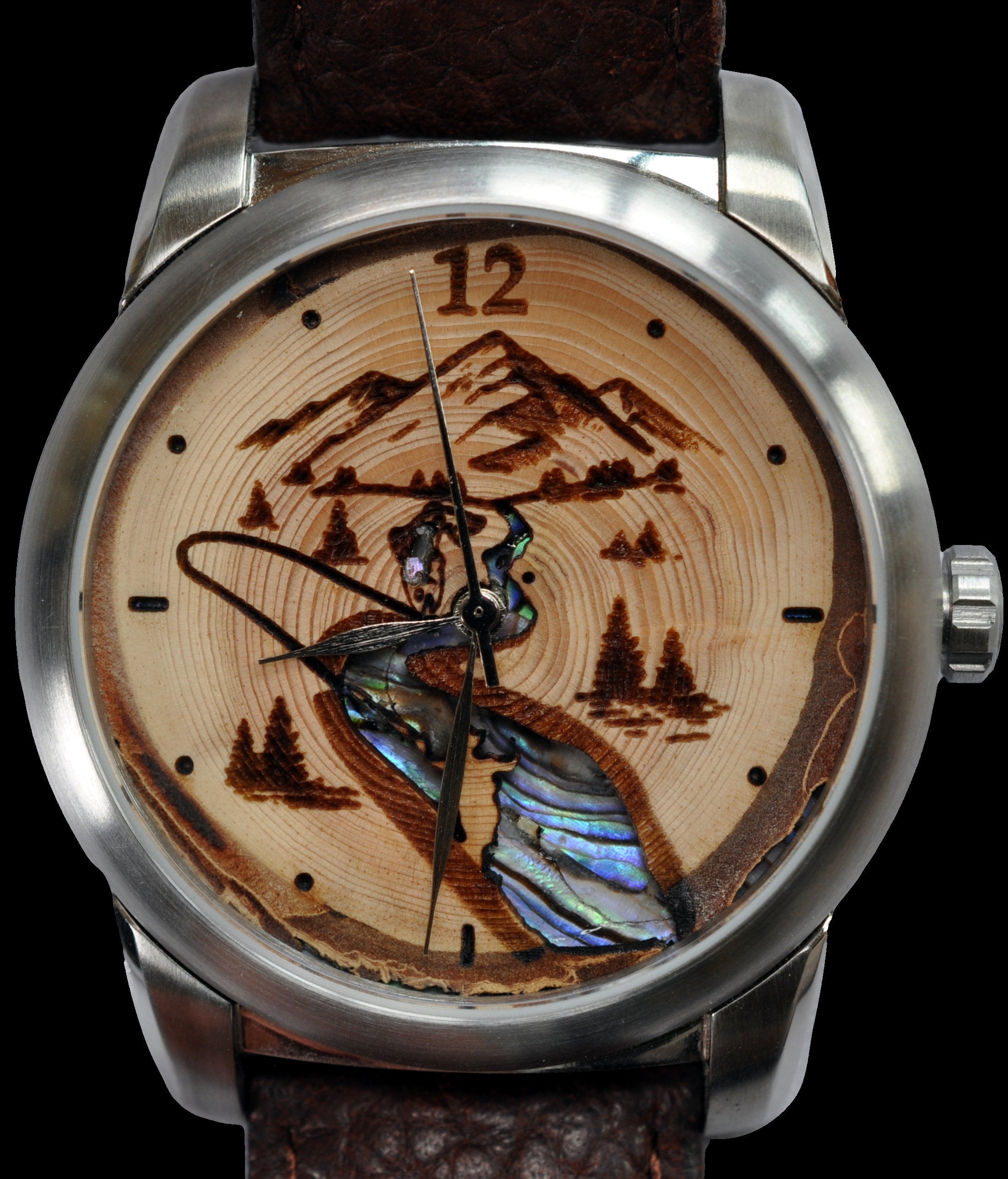 Fly Fishing Gift Wood Watch- A River Runs Through It, Gift for Dad Husband Son