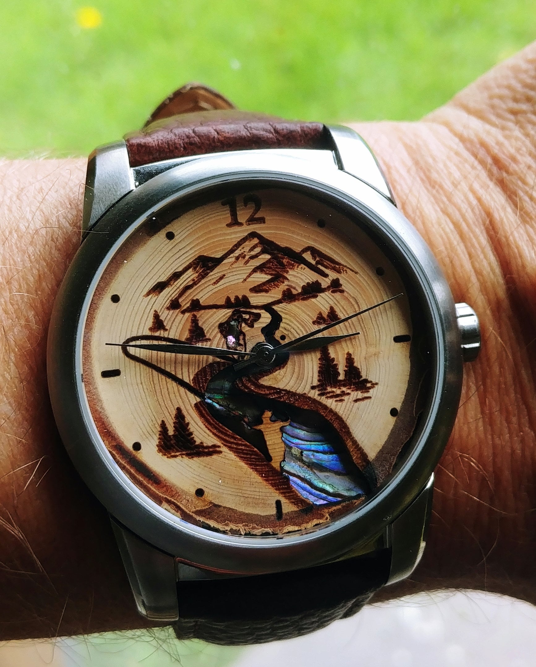 Fly Fishing Gift Wood Watch- A River Runs Through It, Gift for Dad Husband Son