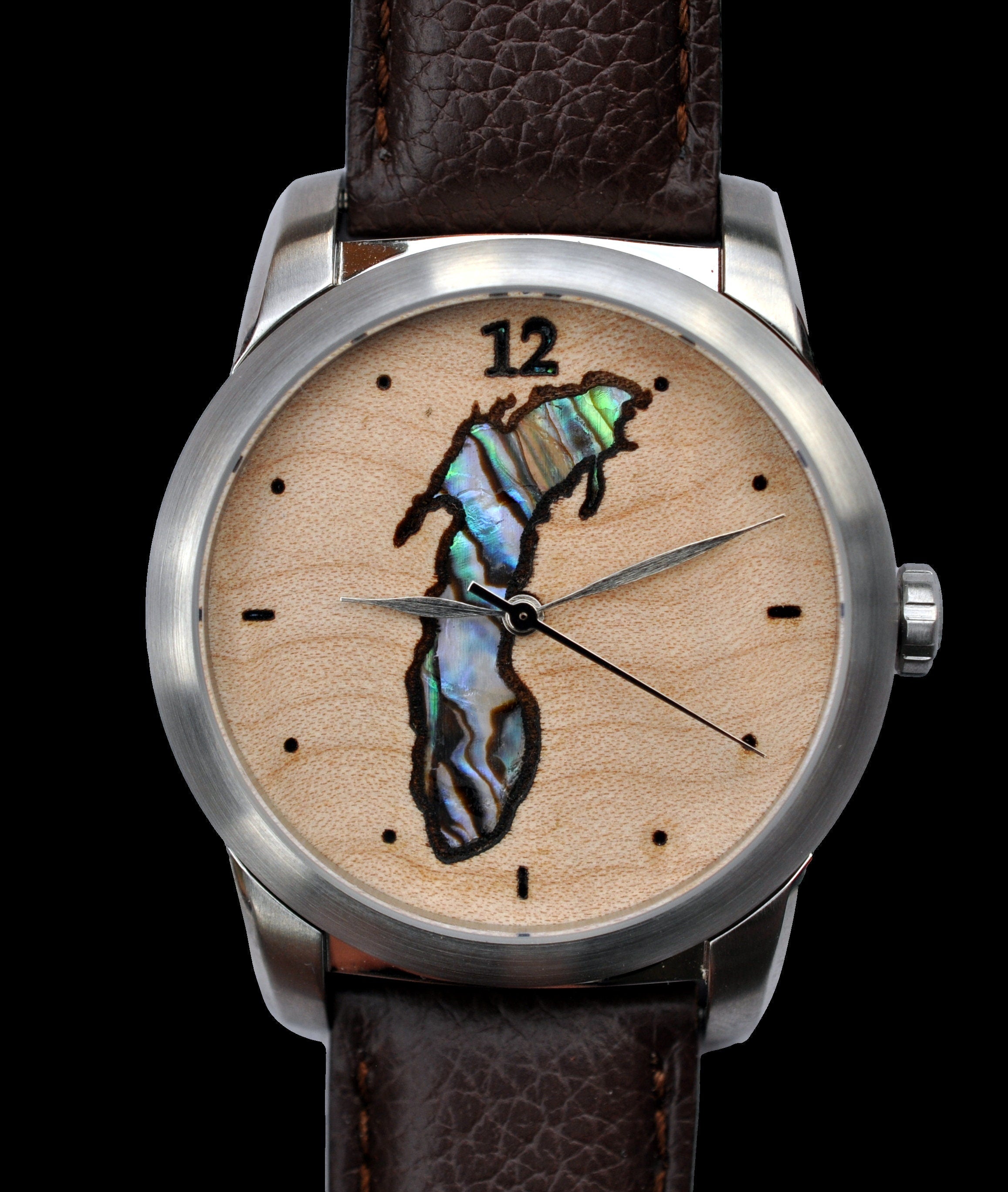 Lake Michigan Timepiece Watch with Mother of Pearl Inlay