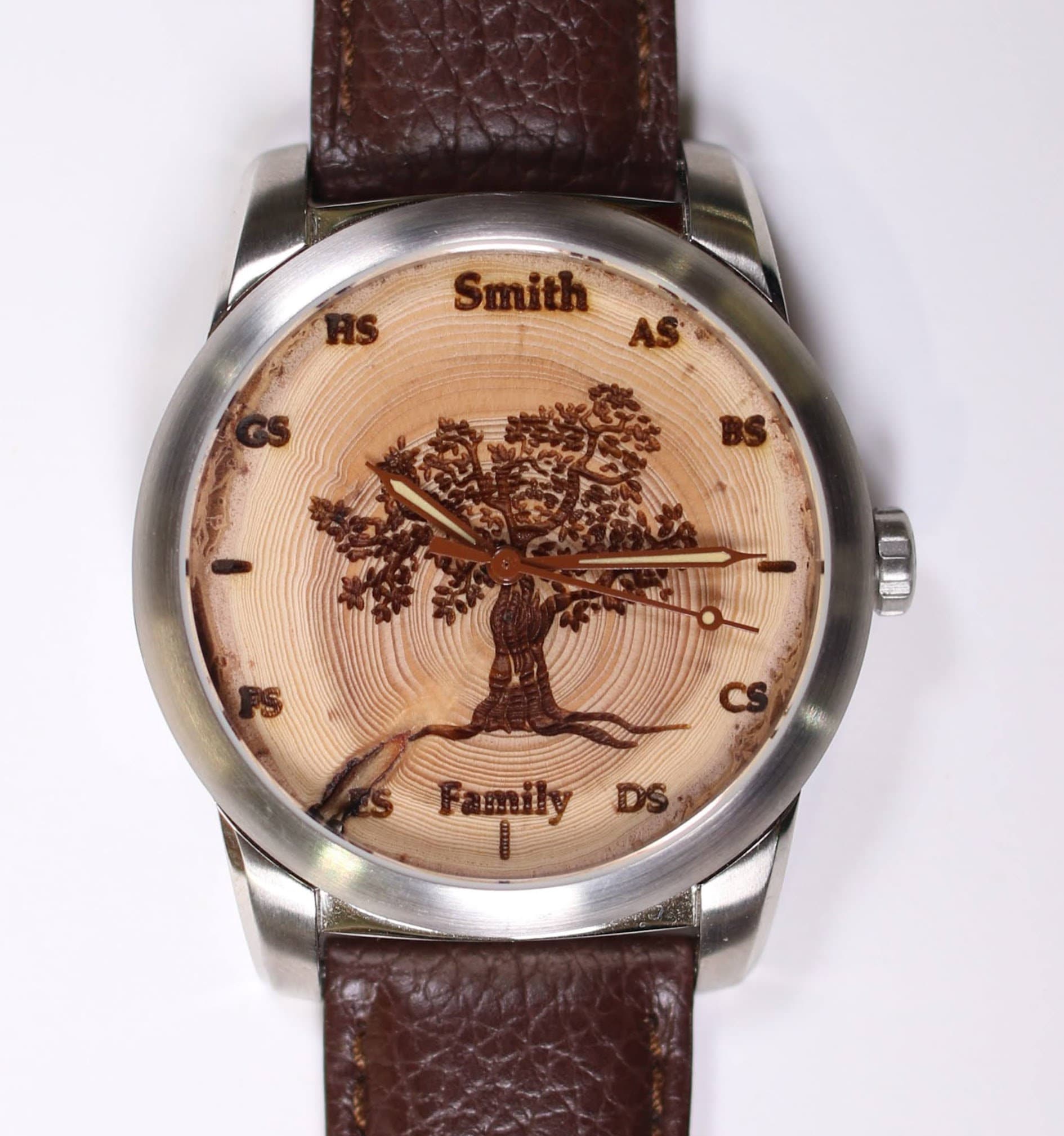 Birthday or Anniversary Gift Watch For Him. Personalized Family Tree Gift.  Best Family Gift For Dad