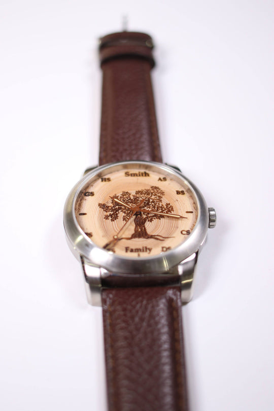 Birthday or Anniversary Gift Watch For Him. Personalized Family Tree Gift.  Best Family Gift For Dad