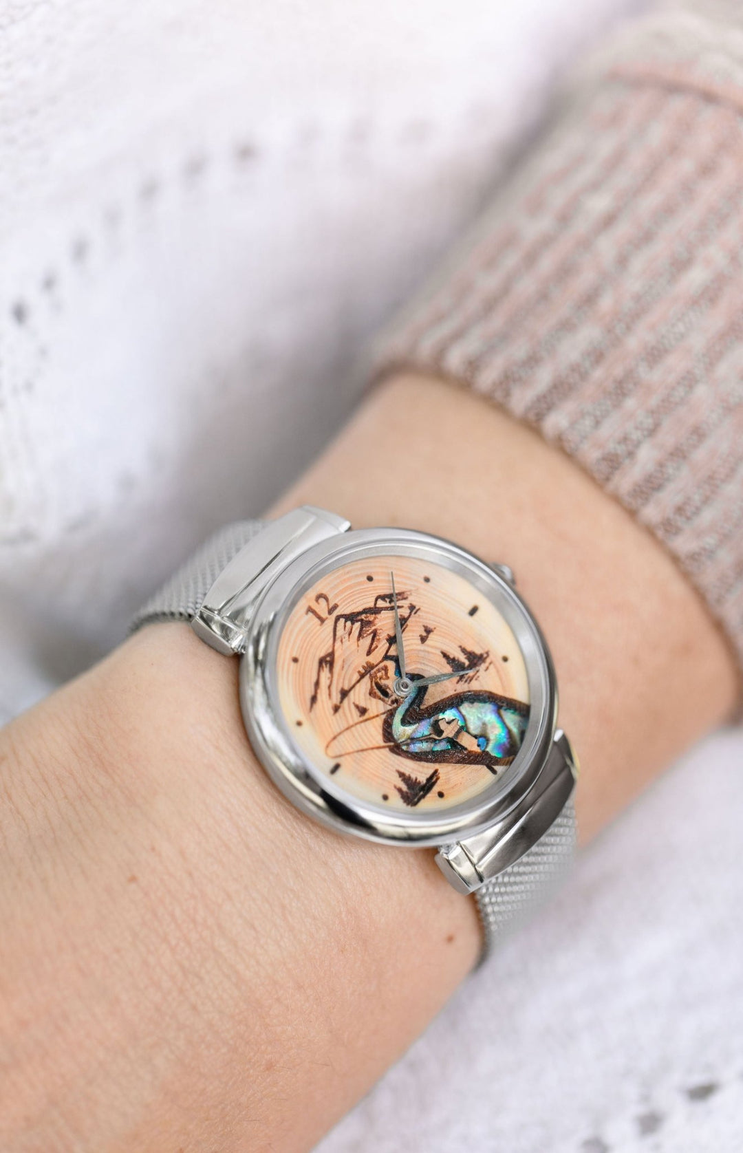 Women's Fly Fishing Gift Wood Watch- A River Runs Through It - Tree Ring Co